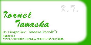 kornel tamaska business card
